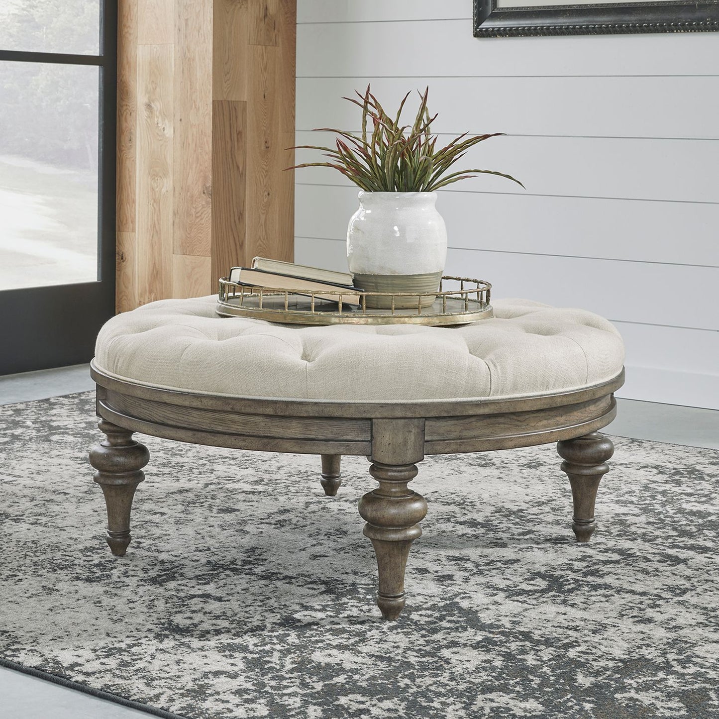 Americana Farmhouse - Round Cocktail Ottoman