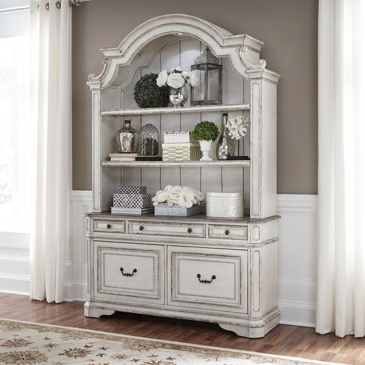 Magnolia Manor - Opt Credenza & Hutch