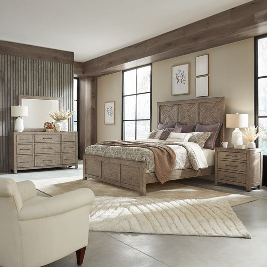 Skyview Lodge - King Panel Bed, Dresser & Mirror, Night Stand