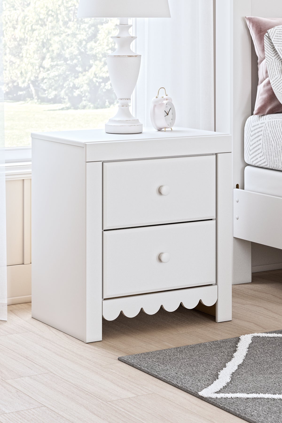 Mollviney Twin Panel Storage Bed with Mirrored Dresser, Chest and Nightstand