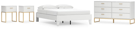 Socalle Full Platform Bed with Dresser and 2 Nightstands