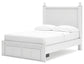 Mollviney Full Panel Storage Bed with Mirrored Dresser and 2 Nightstands