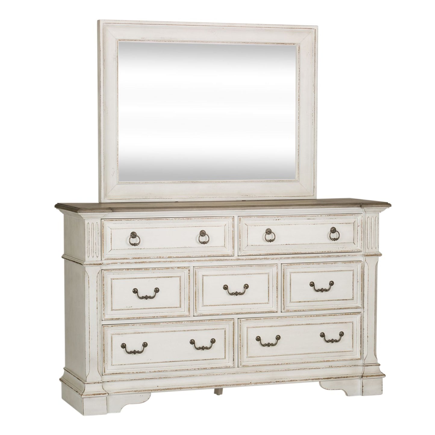 Abbey Park - King Uph Sleigh Bed, Dresser & Mirror, Chest, Night Stand