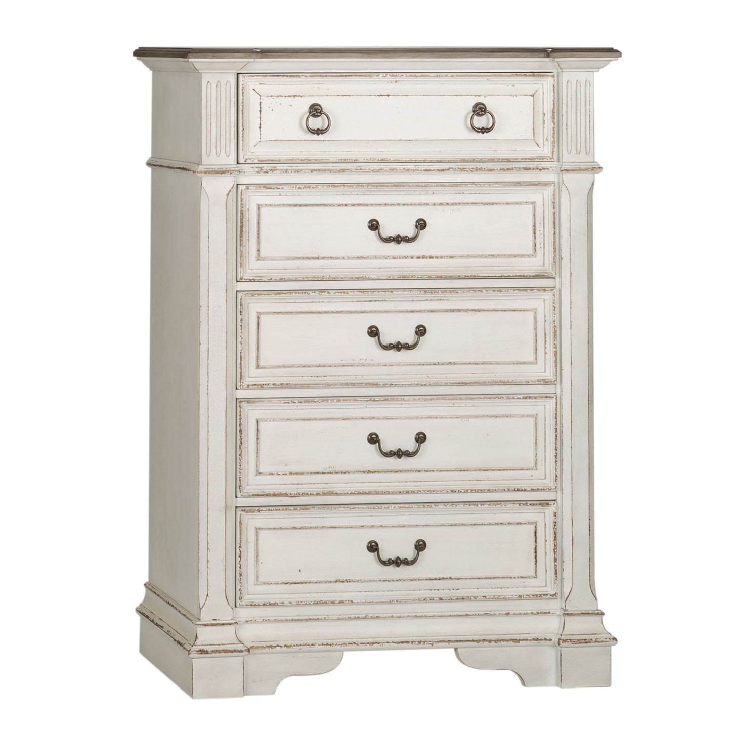 Abbey Park - Queen Uph Sleigh Bed, Dresser & Mirror, Chest, Night Stand