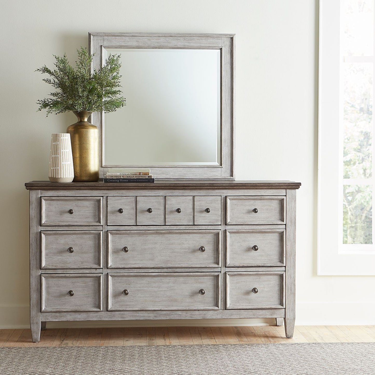 Heartland - King Opt Panel Bed, Dresser & Mirror, Chest, Night Stand