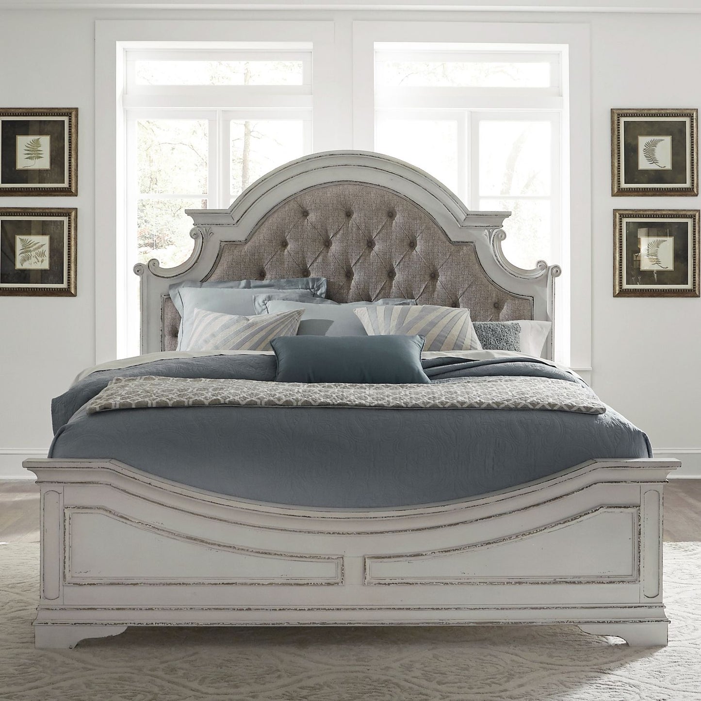 Magnolia Manor - Queen Uph Bed, Dresser & Mirror, Chest, Night Stand