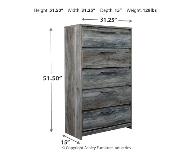 Baystorm Queen Panel Headboard with Mirrored Dresser and Chest