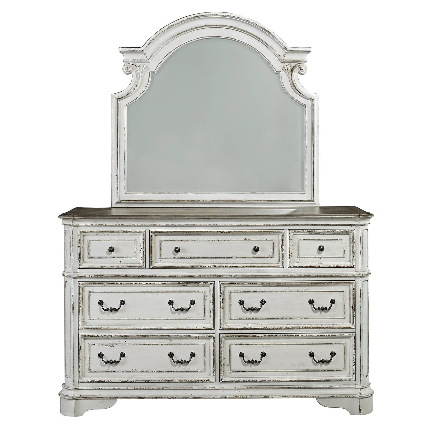 Magnolia Manor - King California Panel Bed, Dresser & Mirror, Chest, Night Stand