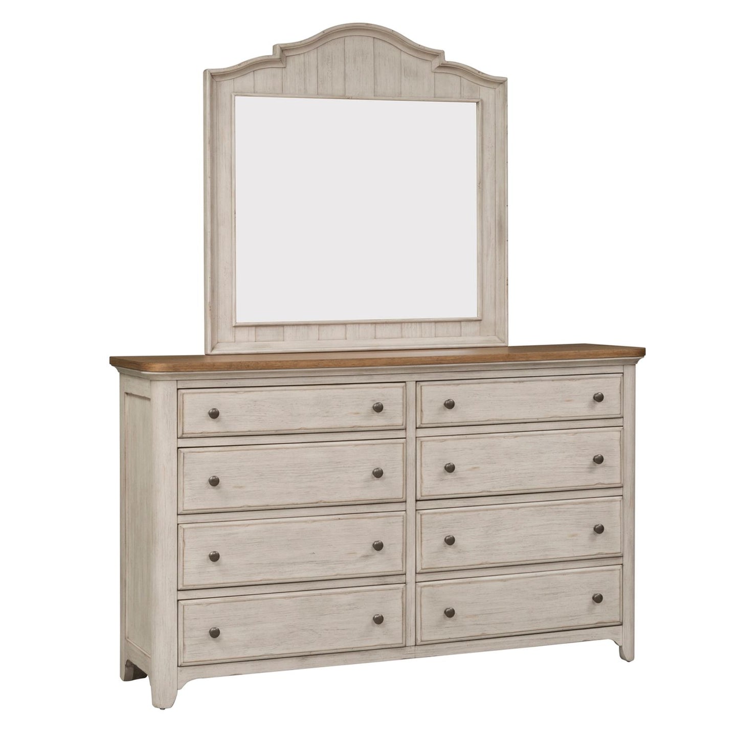 Farmhouse Reimagined - King Sleigh Bed, Dresser & Mirror, Night Stand