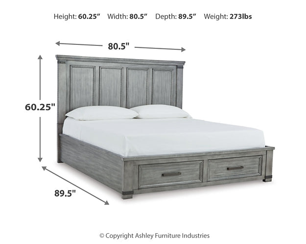 Russelyn California King Storage Bed with Mirrored Dresser – Parrott's ...