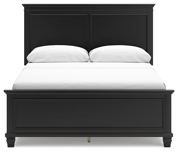 Lanolee Queen Panel Bed with Mirrored Dresser, Chest and 2 Nightstands