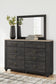 Nanforth King Panel Bed with Mirrored Dresser and Nightstand